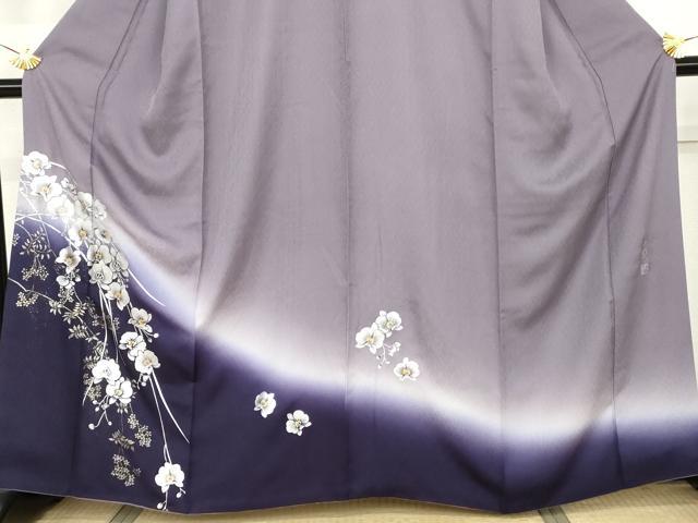 平和屋着物●訪問着 作家物 螺鈿 胡蝶蘭 暈し染め 金銀彩 正絹 逸品 AABJ6693cs