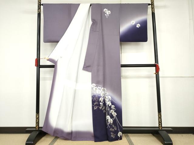 平和屋着物●訪問着 作家物 螺鈿 胡蝶蘭 暈し染め 金銀彩 正絹 逸品 AABJ6693cs