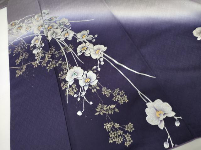 平和屋着物●訪問着 作家物 螺鈿 胡蝶蘭 暈し染め 金銀彩 正絹 逸品 AABJ6693cs
