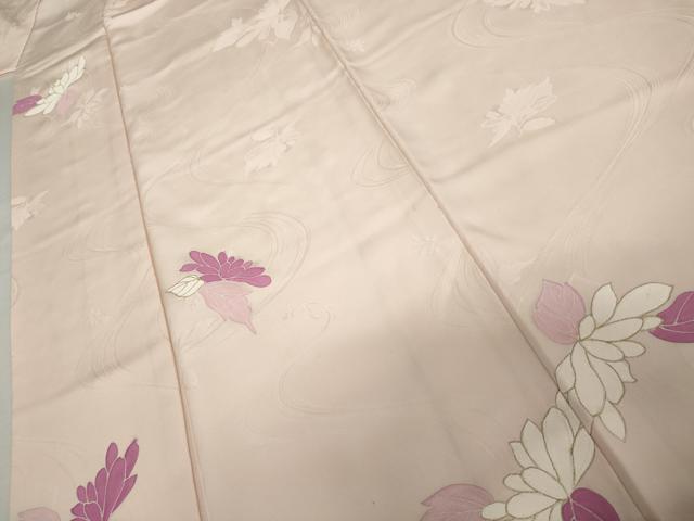 平和屋着物●上質な小紋 地紋起こし 草花文 正絹 逸品 AABJ6698cs