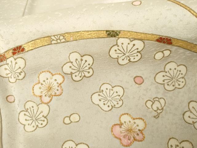 平和屋着物●銀座きしや 訪問着 駒刺繍 梅 暈し染め 金彩 正絹 逸品 AABJ6701cs
