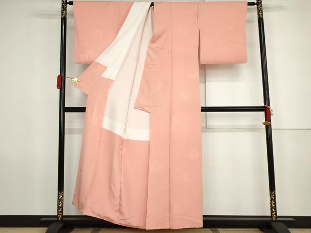 平和屋着物●上質な色無地 鏡裏花地紋 正絹 逸品 AABJ6702cs