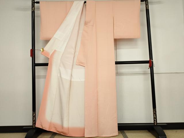 平和屋着物●無地絵羽訪問着 花菱地紋 一斤染色地 正絹 逸品 AABJ6709cs