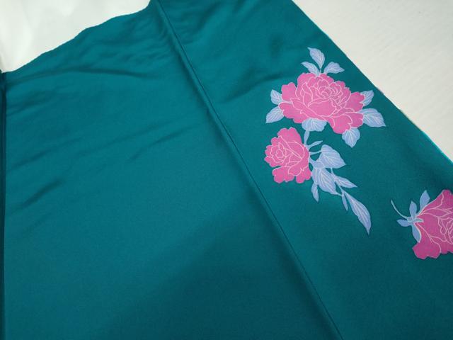 平和屋着物●豪華振袖 刺繍 草花文 薔薇 バラ 暈し染め 金銀彩 金糸 正絹 逸品 AABJ6712cs