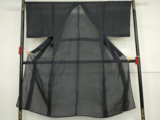 平和屋着物*夏物 男性 上布 色無地 濃鼠色 麻 逸品 未使用 AABJ6716cs
