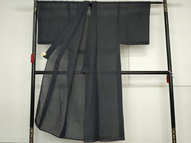 平和屋着物*夏物 男性 上布 色無地 濃鼠色 麻 逸品 未使用 AABJ6716cs