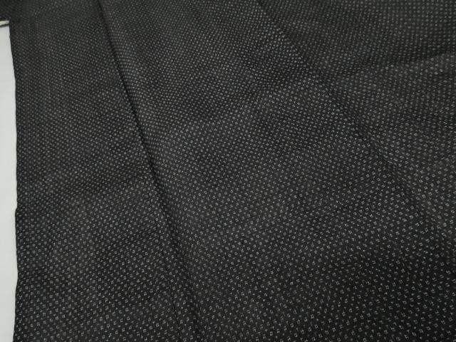平和屋着物*夏物 男性 上布 十字絣 黒地 麻 逸品 AABJ6717cs