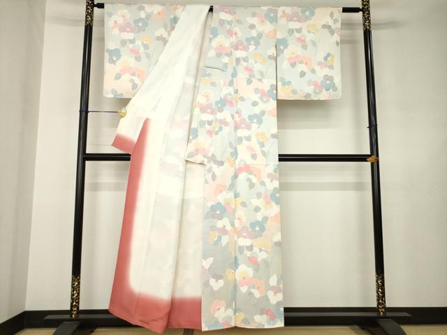 平和屋着物●上質な小紋 地紋起こし 梅 正絹 逸品 AABJ6721ck
