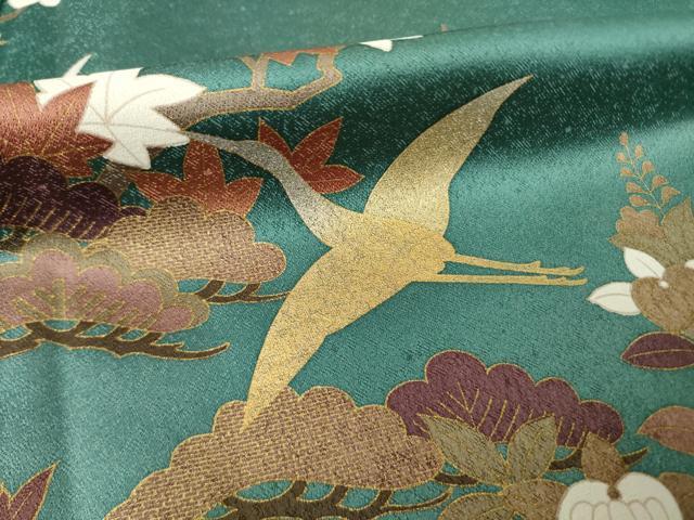 平和屋着物●訪問着 飛鶴流水文 金彩 正絹 逸品 AABJ6743ck