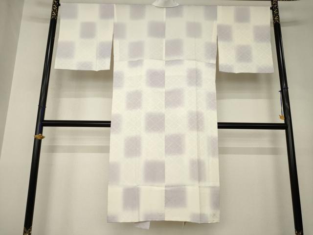 平和屋着物●花織 長襦袢 無双仕立て 伊と幸 市松文 暈し染め 反端付き 正絹 逸品 AABJ6748ck