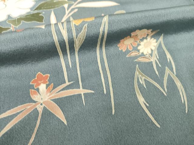 平和屋着物●訪問着 刺繍 草花文 伊と幸 金糸 金彩 仮絵羽 正絹 逸品 未使用 AABJ6759ck