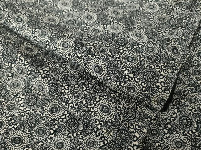 平和屋着物●江戸小紋 菊唐草文 黒地 正絹 逸品 AABJ6771ck