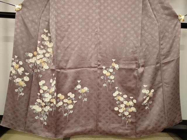 平和屋着物●訪問着 駒刺繍 光琳菊 金彩 正絹 逸品 AABJ6774ck