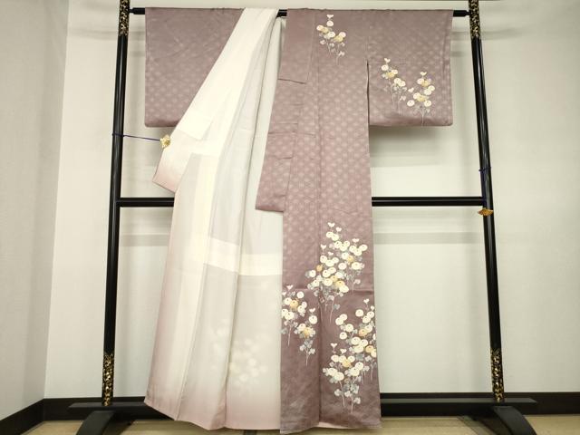 平和屋着物●訪問着 駒刺繍 光琳菊 金彩 正絹 逸品 AABJ6774ck
