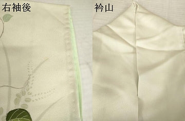 平和屋着物●訪問着 友禅 枝葉文 正絹 逸品 AABJ6775ck