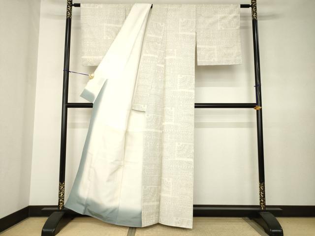 平和屋着物●上質な紬 洋花文 正絹 逸品 AABJ6782ck