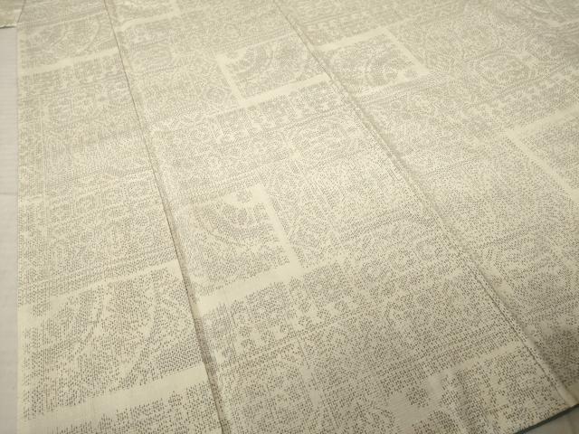 平和屋着物●上質な紬 洋花文 正絹 逸品 AABJ6782ck