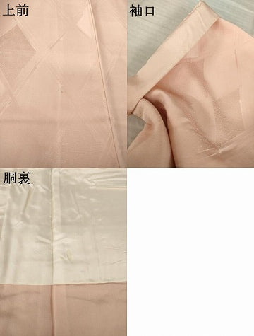 平和屋着物●上質な色無地 菱地紋 ときがら茶色 大丸扱い 正絹 逸品 AABJ6783ck