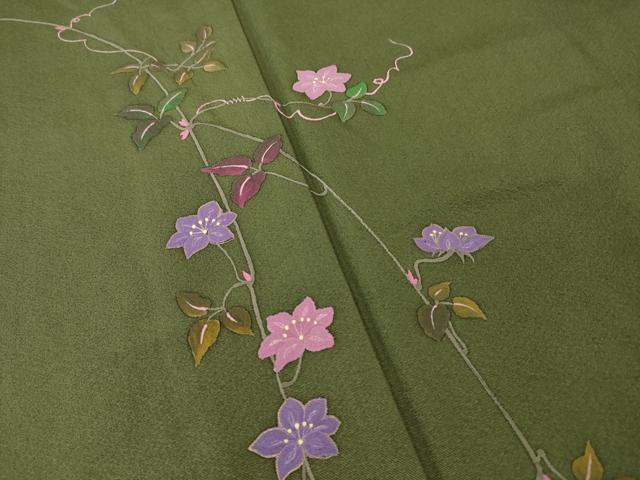 平和屋着物●訪問着 花唐草文 暈し染め 正絹 逸品 AABJ6786ck