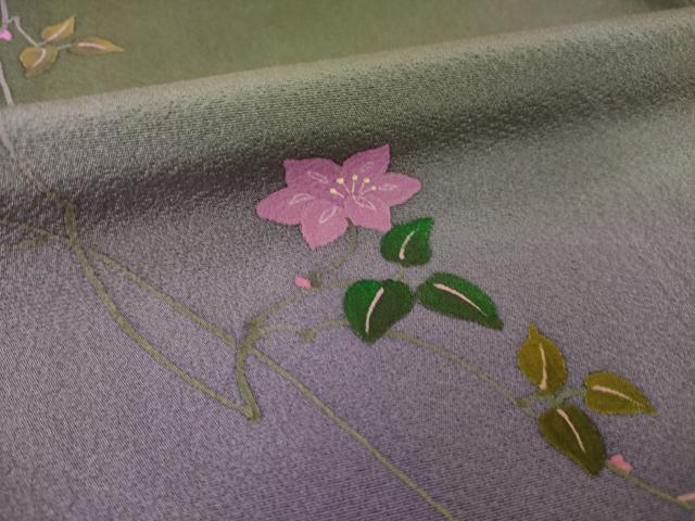 平和屋着物●訪問着 花唐草文 暈し染め 正絹 逸品 AABJ6786ck
