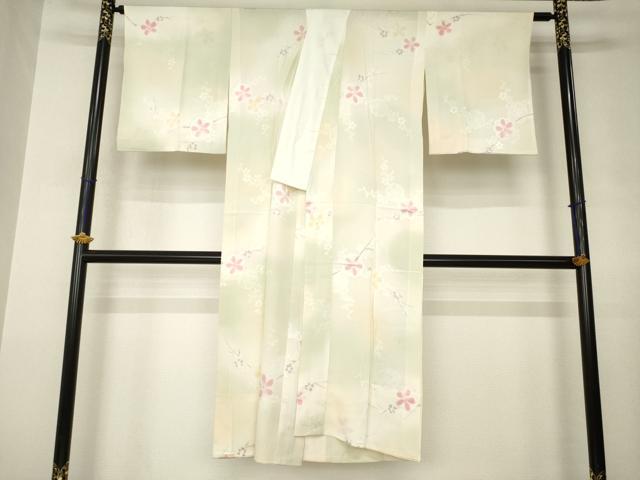 平和屋着物●長襦袢 無双仕立て 枝花文 正絹 逸品 AABJ6788ck