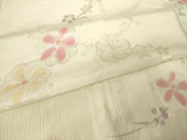 平和屋着物●長襦袢 無双仕立て 枝花文 正絹 逸品 AABJ6788ck