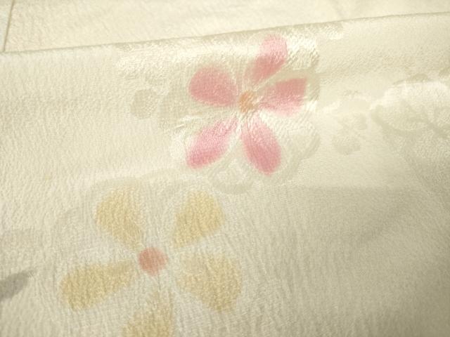 平和屋着物●長襦袢 無双仕立て 枝花文 正絹 逸品 AABJ6788ck