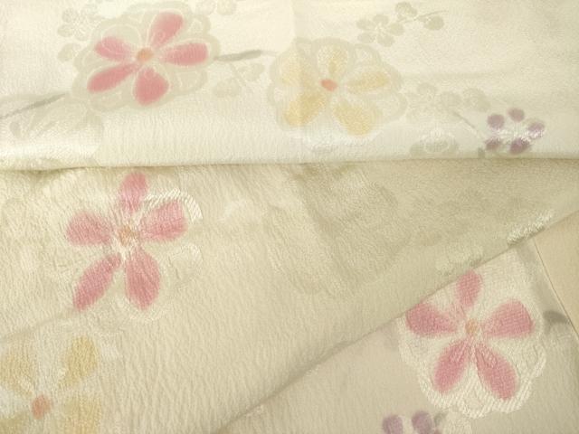 平和屋着物●長襦袢 無双仕立て 枝花文 正絹 逸品 AABJ6788ck