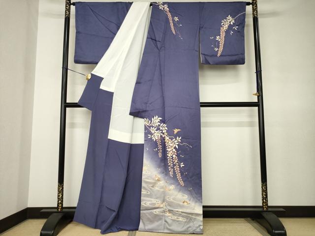 平和屋着物●訪問着 花鳥文 暈し染め 金彩 正絹 逸品 AABJ6796ck