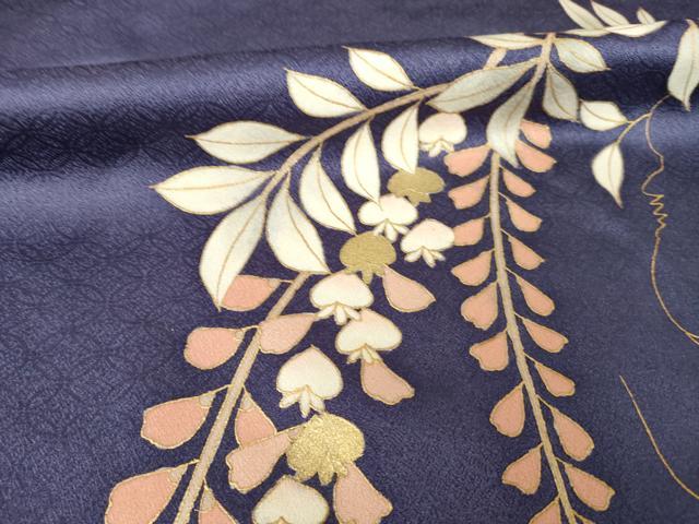 平和屋着物●訪問着 花鳥文 暈し染め 金彩 正絹 逸品 AABJ6796ck