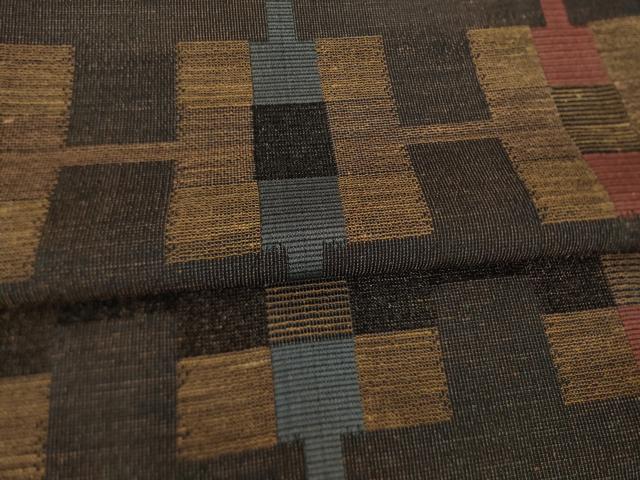 平和屋着物●お召 幾何学文様 正絹 逸品 AABJ6800ck