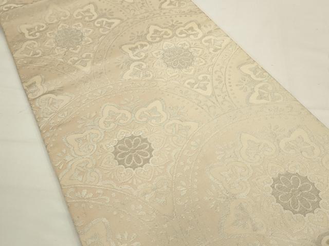 平和屋着物◎六通柄袋帯 花青海波 銀糸 正絹 逸品 AABJ6830pf