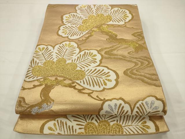 平和屋着物◎六通柄袋帯 松文 金銀糸 正絹 逸品 AABJ6834pf