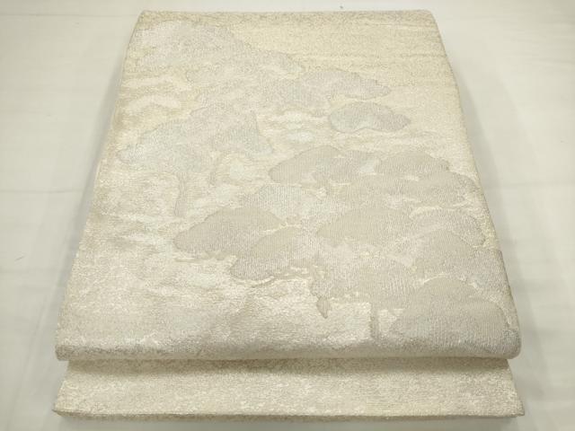 平和屋着物◎六通柄袋帯 松文 銀糸 正絹 逸品 AABJ6853pf