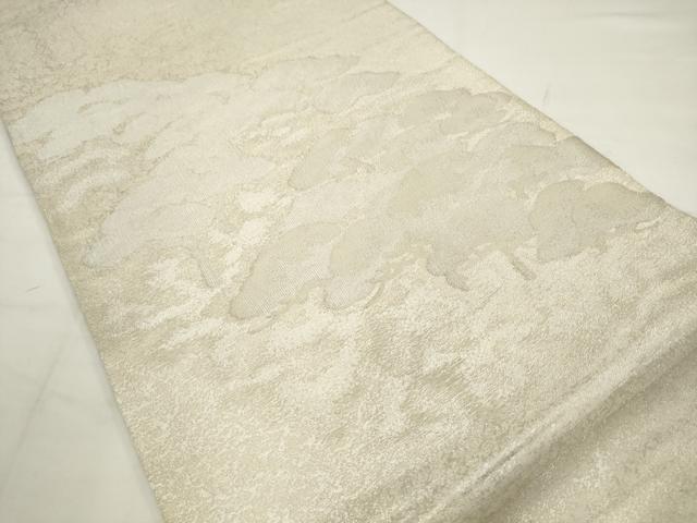 平和屋着物◎六通柄袋帯 松文 銀糸 正絹 逸品 AABJ6853pf