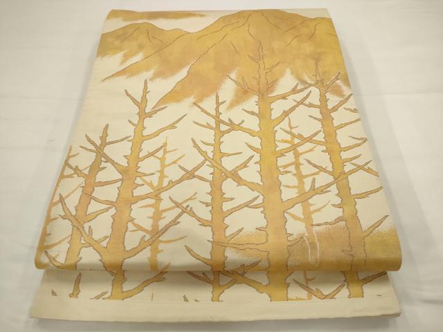 平和屋着物◎六通柄袋帯 風景文 正絹 逸品 AABJ6858pf