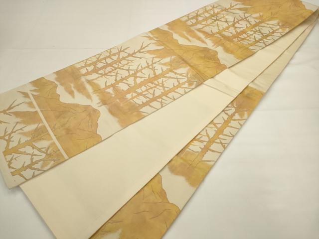 平和屋着物◎六通柄袋帯 風景文 正絹 逸品 AABJ6858pf