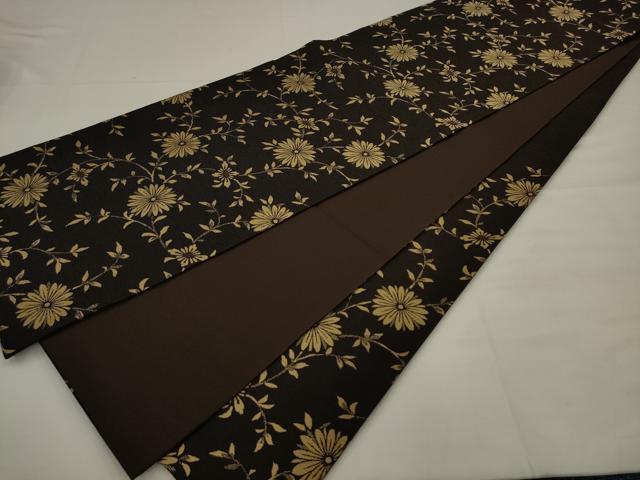 平和屋着物●六通柄袋帯 柿渋染 蔦花文 やまと誂製 正絹 逸品 AABJ6903pf