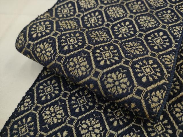 平和屋着物●男性 本場筑前博多織 角帯 蜀江花文 正絹 逸品 AABJ6906pf