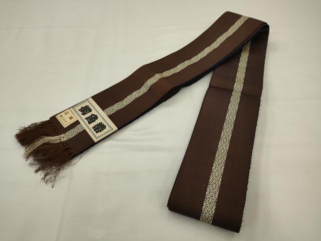 平和屋着物●男性 本場筑前博多織 角帯 間道 正絹 逸品 AABJ6908pf