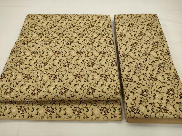 平和屋着物●つけ帯 更紗花文 金糸 正絹 逸品 AABJ6913pf