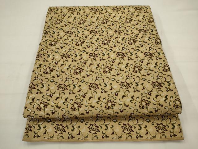 平和屋着物●つけ帯 更紗花文 金糸 正絹 逸品 AABJ6913pf