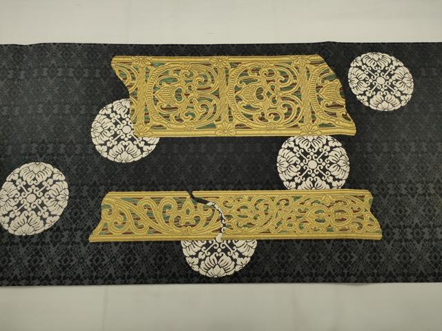 平和屋着物●皇室・伊勢神宮御用 御御帯 山口美術織物 山口弘躬 太鼓柄袋帯 唐織 飛鳥玉虫厨子 正絹 逸品 AABJ6916pf