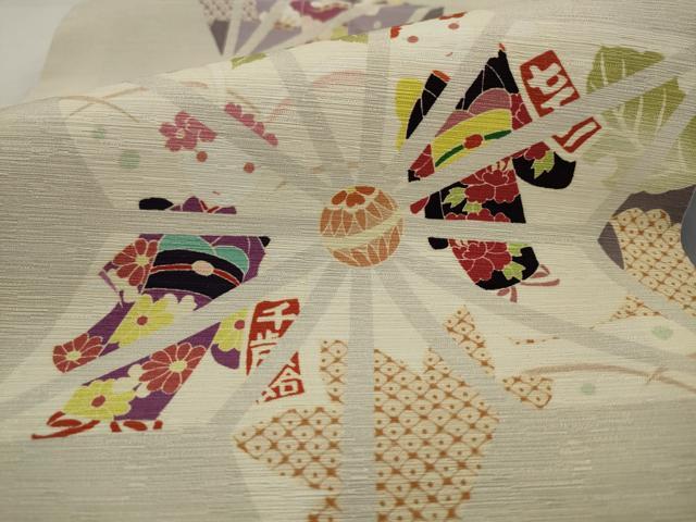 平和屋着物●全通柄京袋帯 兎 正絹 逸品 AABJ6927pf