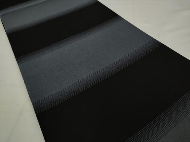 平和屋着物●六通柄袋帯 花間道 黒地 正絹 逸品 AABJ6931pf