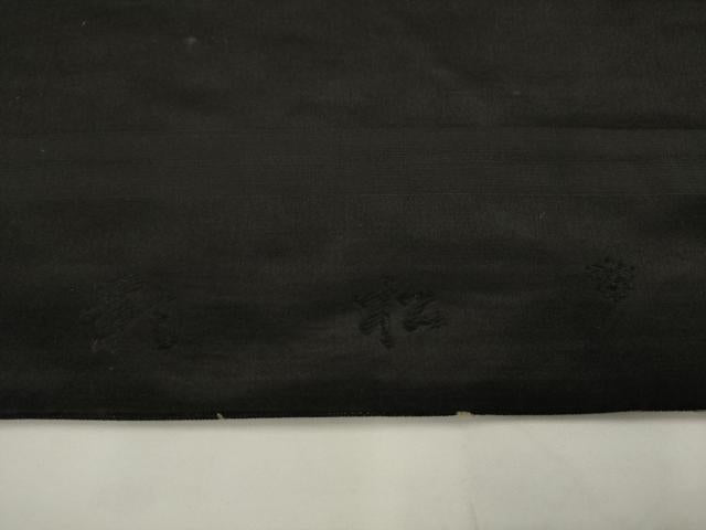 平和屋着物●アンティーク 大正ロマン 九寸名古屋帯 総手刺繍 鷺 黒地 正絹 逸品 AABJ6933pf