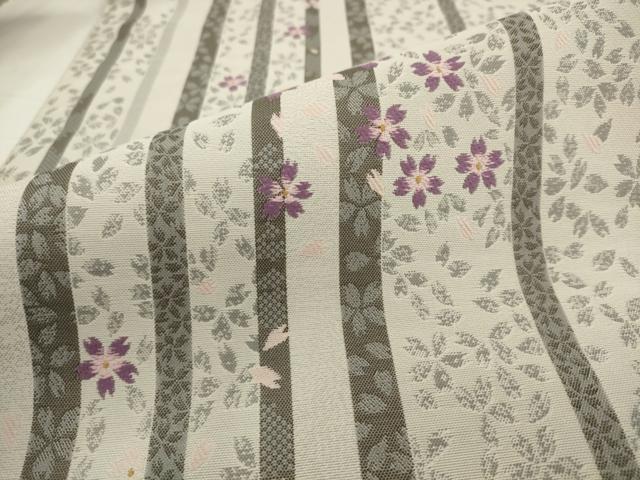 平和屋着物●本場筑前博多織 八寸名古屋帯 舞桜文 ほていや扱い 正絹 逸品 AABJ6934pf