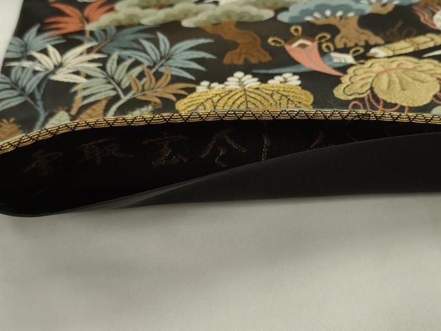 平和屋着物●六通柄袋帯 唐織 雲取宝尽し文 金糸 正絹 逸品 AABJ6938pf