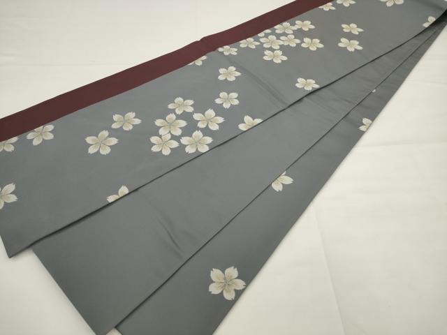 平和屋着物●世界的人形師 辻村寿三郎 ジュサブロー 六通柄袋帯 舞桜文 銀糸 正絹 逸品 AABJ6946pf