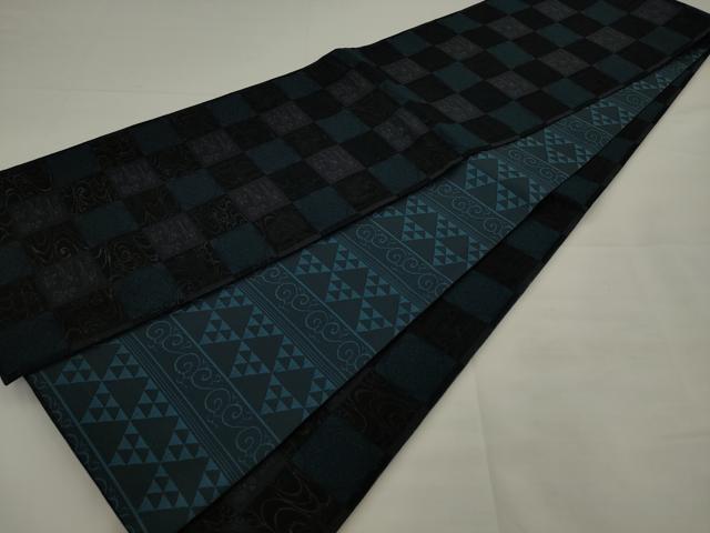 平和屋着物●両面全通柄袋帯 流水花鳥文 正絹 逸品 AABJ6958pf